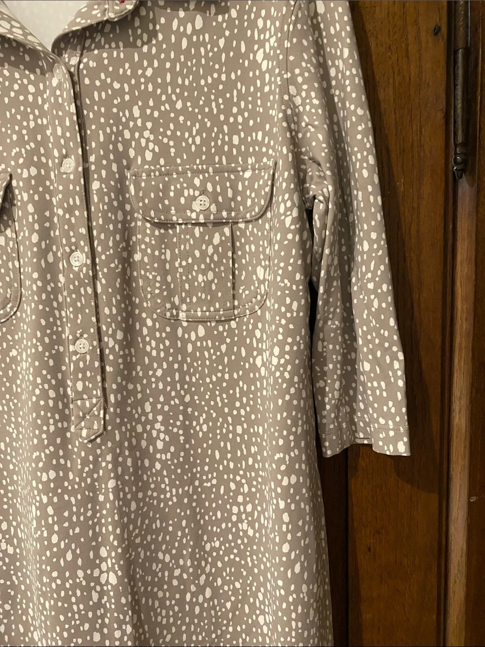 Persifor Taupe Dot Print Shirt Dress - Women